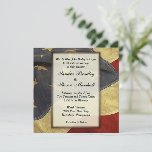  Amerikaanse uitnodigingen over het huwelijk met v (Staand voorkant)