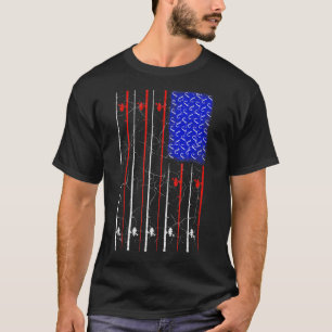 Amerikaanse Us Vlag Vissen Hengel Shirt, Visser To T-shirt