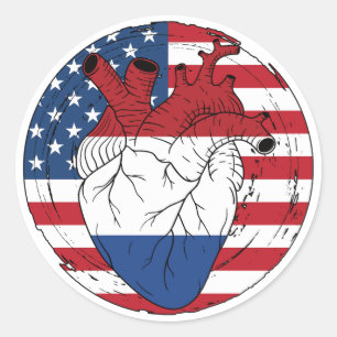 Amerikaanse USA Koningsdag Nederlands Hart Ronde Sticker