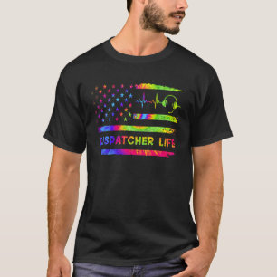 Amerikaanse USA-vlag 911-dispatcher vintage tie-dy T-shirt