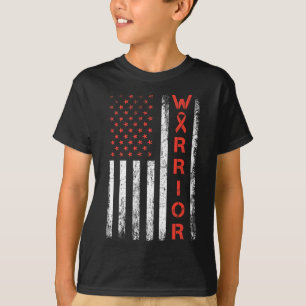 Amerikaanse Usa Vlag Krijger - Hartziekte Bewustzi T-shirt