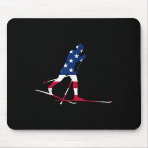 Amerikaanse Usa Vlag Nordic Ski Cool Skier Cadeau Muismat