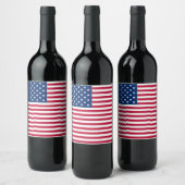 Amerikaanse USA Vlag Trots Design Wijn Etiket (Flessen)