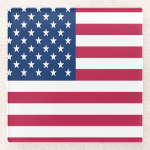 Amerikaanse USA Vlag Trots Ontwerp Glazen Onderzetter