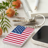Amerikaanse USA Vlag Trots Ontwerp Sleutelhanger (Voorkant Rechts)