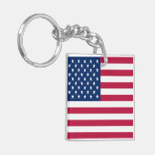 Amerikaanse USA Vlag Trots Ontwerp Sleutelhanger (Voorkant Links)