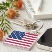 Amerikaanse USA Vlag Trots Ontwerp Sleutelhanger (Voorkant Rechts)
