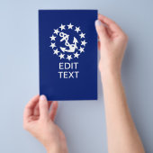 Amerikaanse vaarvlag anker op blauw flyer (Hand)