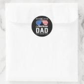 Amerikaanse vader 4 juli Grappige Patriottische US Ronde Sticker (Tas)