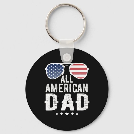 Amerikaanse vader 4 juli US Patriotic Pride Sleutelhanger (Voorkant)