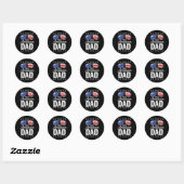 Amerikaanse vader 4 juli Vaderdag Sungles Fami Ronde Sticker (Vel)