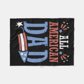Amerikaanse vader 4th van juli voetzoeker onafhank fleece deken (Voorkant (Horizontaal))