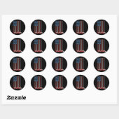 Amerikaanse veldhockey vlag ronde sticker (Vel)