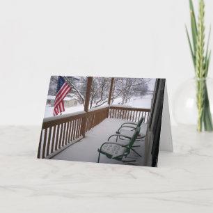 Amerikaanse veranda in de winter feestdagen kaart
