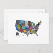 Amerikaanse Verenigde Staten Kaart Flag Licentie B (Voorkant / Achterkant)