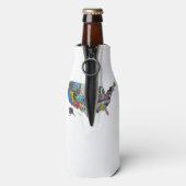 Amerikaanse Verenigde Staten Kaart Flag Licentie B Flesjeskoeler (Fles Achterkant)