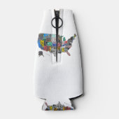Amerikaanse Verenigde Staten Kaart Flag Licentie B Flesjeskoeler (Achterkant)
