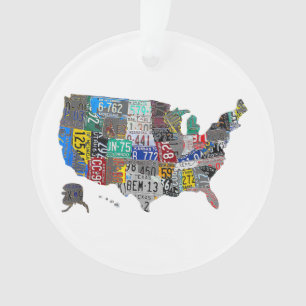 Amerikaanse Verenigde Staten Kaart Flag Licentie B Ornament