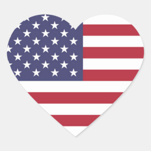 Amerikaanse Verenigde Staten Vlag Hart Sticker
