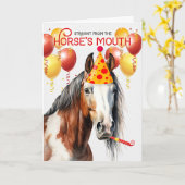 Amerikaanse verf Pinto Paard Grappige Verjaardag Kaart (Gele Bloem)