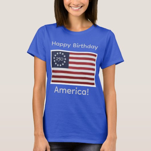 Amerikaanse Verjaardag 250 T-shirt (Voorkant)