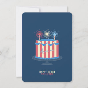 Amerikaanse verjaardagstaart 4 juli feestdagenkaart