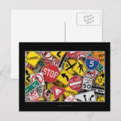 Amerikaanse verkeersborden briefkaart (Voorkant / Achterkant)