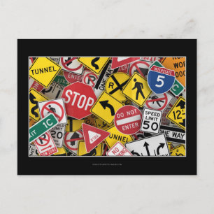 Amerikaanse verkeersborden briefkaart