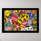 Amerikaanse verkeersborden poster (Voorkant)