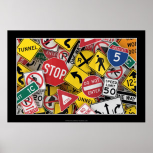 Amerikaanse verkeersborden poster