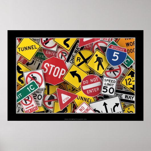Amerikaanse verkeersborden poster (Voorkant)