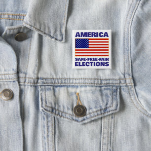 Amerikaanse Verkiezingen Knop Vierkante Button 5,1 Cm