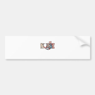 Amerikaanse verpleegster 4 juli Patriottische Vlag Bumpersticker