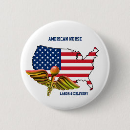 Amerikaanse verpleegster | Arbeid & bezorging Patr Ronde Button 5,7 Cm