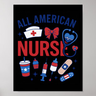 Amerikaanse verpleegster Patriotic Indepen op 4 ju Poster