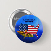 Amerikaanse verpleegster. patriottisch ronde button 5,7 cm (Voorkant /achterkant)