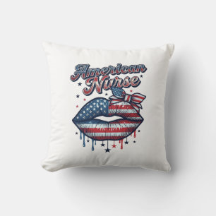 Amerikaanse verpleegster patriottische lippen vect kussen