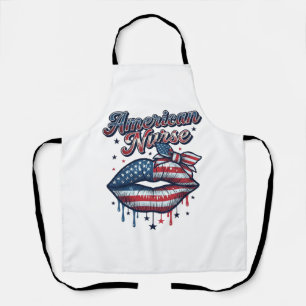 Amerikaanse verpleegster patriottische lippen vect schort
