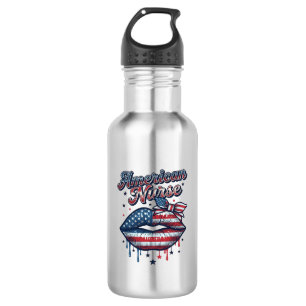 Amerikaanse verpleegster patriottische lippen vect waterfles 