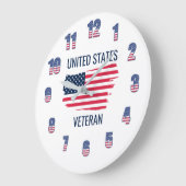 Amerikaanse veteraan acrylwandklok grote klok (Hoek)