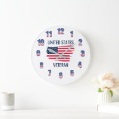 Amerikaanse veteraan acrylwandklok grote klok (Huis)