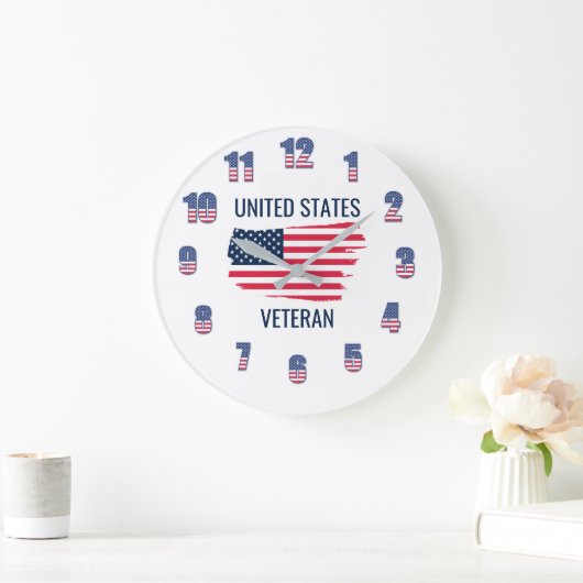 Amerikaanse veteraan acrylwandklok grote klok (Huis)