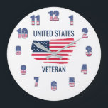 Amerikaanse veteraan acrylwandklok grote klok<br><div class="desc">Deze aangepaste acrylmuurklok is het perfecte geschenk voor elke Amerikaanse veteraan.</div>