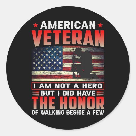 Amerikaanse Veteraan De Honor 38 Ronde Sticker (Voorkant)