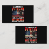Amerikaanse Veteraan De Honor 38 Visitekaartje (Voorkant / Achterkant)