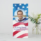 Amerikaanse Veteraan Funeral Bladwijzer Kaart (Staand voorkant)
