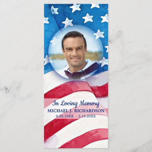 Amerikaanse Veteraan Funeral Bladwijzer Kaart (Voorkant)