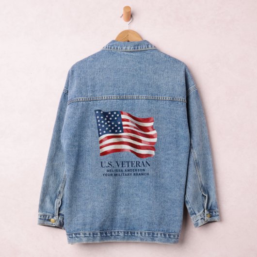 Amerikaanse veteraan gepersonaliseerde patriottisc denim jacket (Hangar)