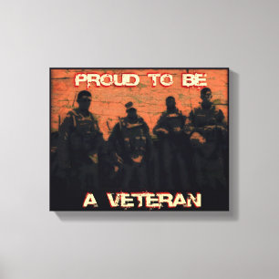 Amerikaanse veteraan gewikkeld canvas print