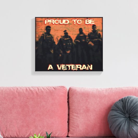 Amerikaanse veteraan gewikkeld canvas print (Insitu (Woonkamer))